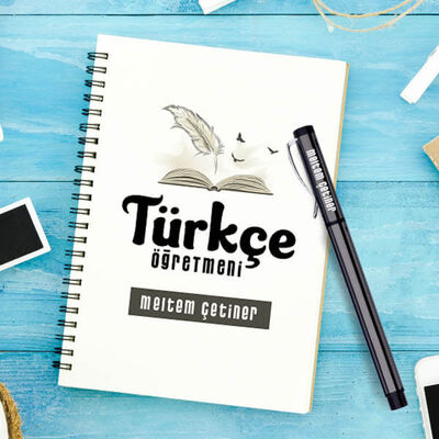 Türkçe Öğretmeni Temalı Defter ve Kalem - 1