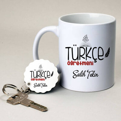 Türkçe Öğretmenine Hediye Kupa ve Anahtarlık - 1