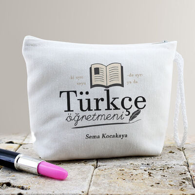 Türkçe Öğretmenine Hediye Makyaj Çantası - 1