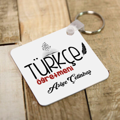 Türkçe Öğretmenine Özel Kare Anahtarlık - 1