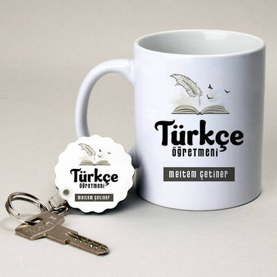 Türkçe Öğretmenlerine Hediye Kupa ve Anahtarlık - 1