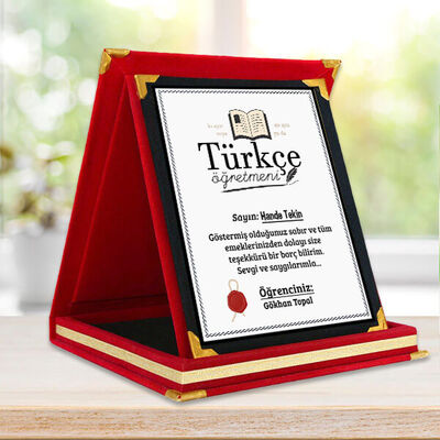 Türkçe Öğretmenlerine Hediye Plaket - 1