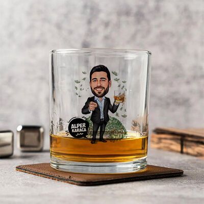 Ultra Zengin Erkek Karikatürlü Viski Bardağı - 4