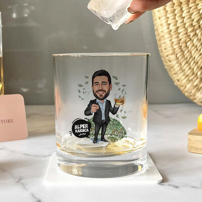 Ultra Zengin Erkek Karikatürlü Viski Bardağı - 2