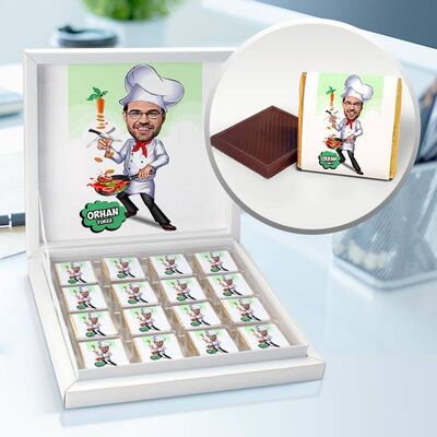 Usta Aşçı Karikatürlü Çikolata Kutusu - 1