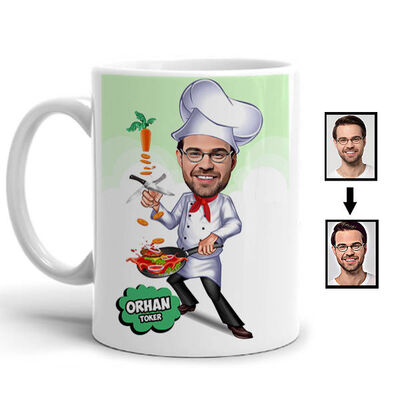 Usta Aşçı Karikatürlü Kupa Bardak - 1