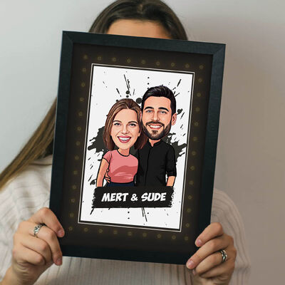 Uyumlu Çiftler Karikatürlü Işıklı Tablo - 4