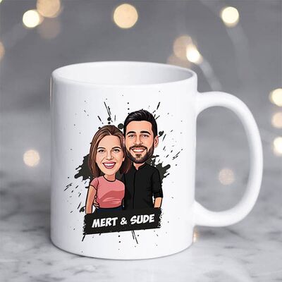 Uyumlu Çiftler Karikatürlü Kupa Bardak - 2