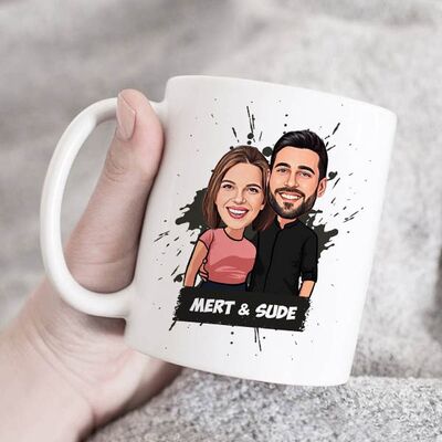 Uyumlu Çiftler Karikatürlü Kupa Bardak - 3