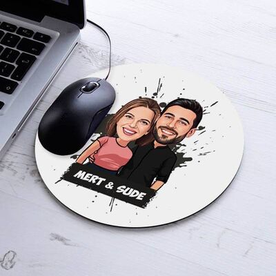 Uyumlu Çiftler Karikatürlü Mousepad - 1