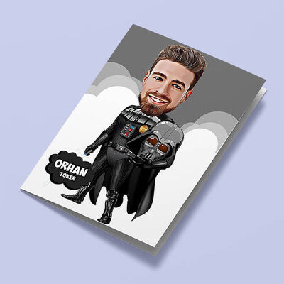 Uzaylı Komutan Karikatürlü Tebrik Kartı - 1