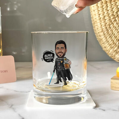 Uzaylı Komutan Karikatürlü Viski Bardağı - 2