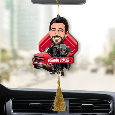 Uzaylı Kostümlü Adam Karikatürlü Araba Süsü - 1
