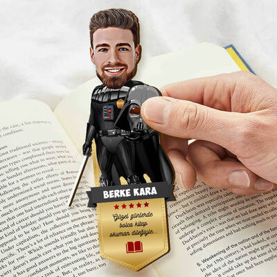 Uzaylı Kostümlü Adam Karikatürlü Kitap Ayracı - 1