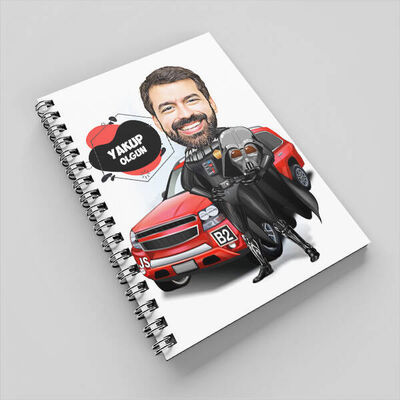 Uzaylı Kostümlü Erkek Karikatürlü Defter - 1