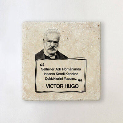 Victor Hugo Esprili Taş Bardak Altlığı - 1