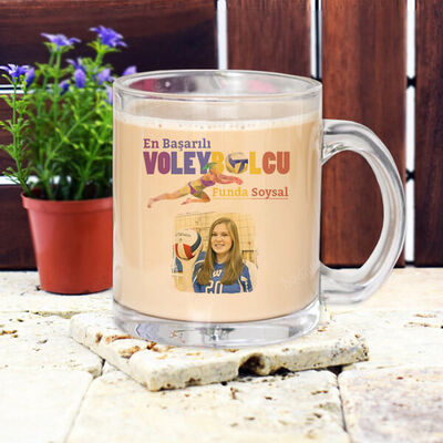 Voleybolcuya Hediye Cam Kupa Bardak - 1