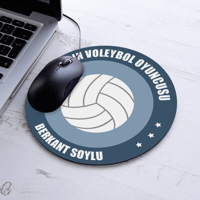 Voleybolcuya Hediye İsme Özel Yuvarlak Mousepad - 1