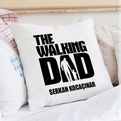 Walking Dad İsme Özel Yastık - 1