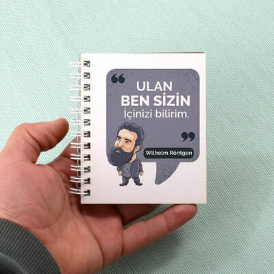 Wilhelm Röntgen Esprili Mesajlı Not Defteri Hediyelik - 1