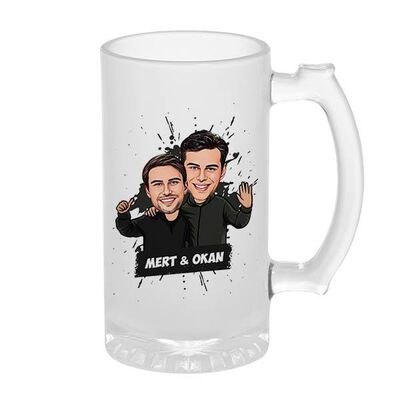 Yakın Dostlar Karikatürlü Bira Bardağı - 1