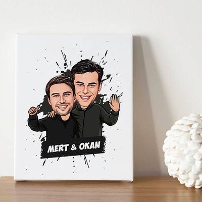 Yakın Dostlar Karikatürlü Kanvas - 1