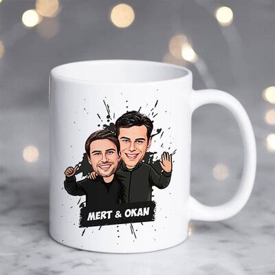 Yakın Dostlar Karikatürlü Kupa Bardak - 2