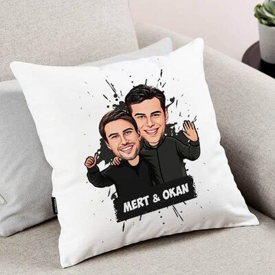 Yakın Dostlar Karikatürlü Yastık - 1