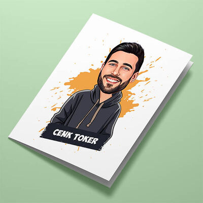 Yakışıklı Cool Erkek Karikatürlü Tebrik Kartı - 1