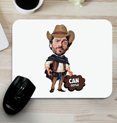 Yakışıklı Kovboy Karikatürlü Mouse Pad - 1
