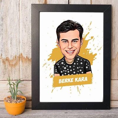 Yakışıklı Sevgilim Karikatürlü Çerçeve - 1