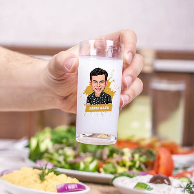 Yakışıklı Sevgilim Karikatürlü Rakı Bardağı - 2