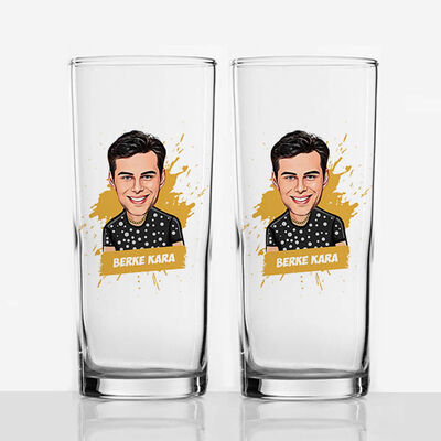 Yakışıklı Sevgilim Karikatürlü Rakı Bardağı - 4