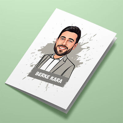 Yakışıklı Sevgilim Karikatürlü Tebrik Kartı - 1