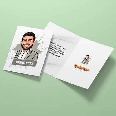 Yakışıklı Sevgilim Karikatürlü Tebrik Kartı - 3