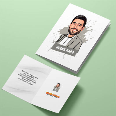 Yakışıklı Sevgilim Karikatürlü Tebrik Kartı - 4