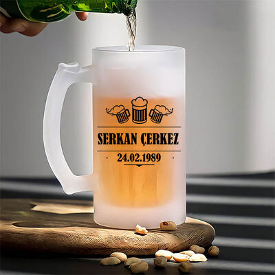 Yaş Gününe Özel Erkeğe Hediye Bira Bardağı - 3