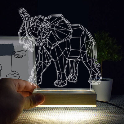 Yavru Fil Tasarımlı 3d Led Lamba - 2