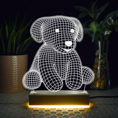 Yavru Köpek Tasarımlı 3d Led Lamba - 1