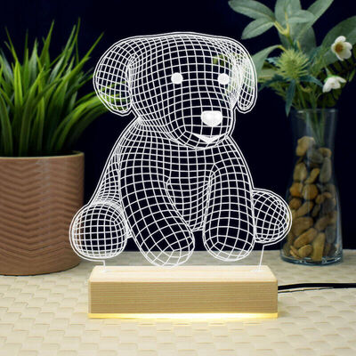Yavru Köpek Tasarımlı 3d Led Lamba - 2