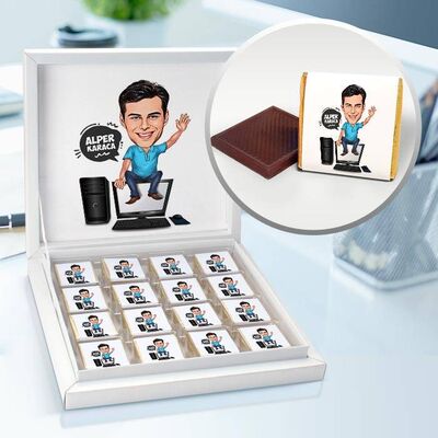 Yazılımcı Erkek Karikatürlü Çikolata Kutusu - 1