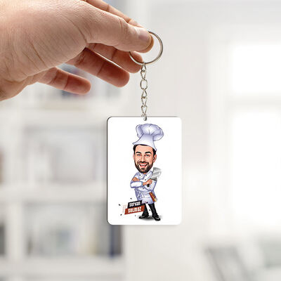 Yemeklerin Ustası Karikatürlü Anahtarlık - 1