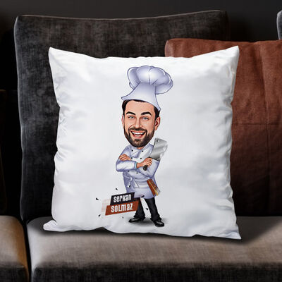 Yemeklerin Ustası Karikatürlü Yastık - 1