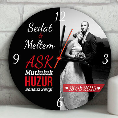 Yeni Evli Çiftlere Özel Duvar Saati - 1