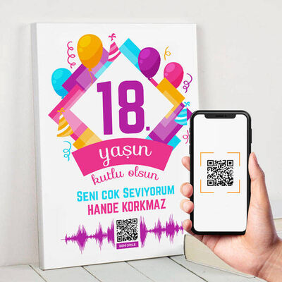Yeni Yaşın Kutlu Olsun Ses İzi Kanvas Tablo - 1