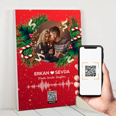 Yeni Yıl Sürprizi Ses İzi Kanvas Tablo - 2