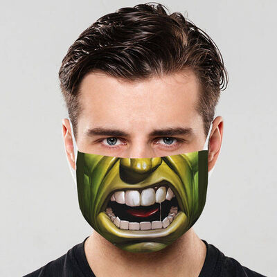 Yeşil Dev Yıkanabilir Tasarım Maske - 1