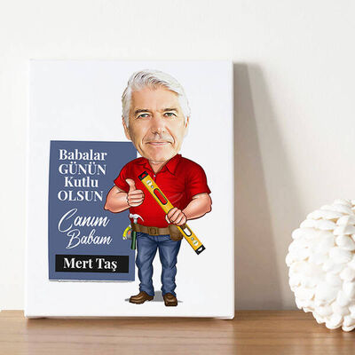 Yetenekli Babam Karikatürlü Kanvas Tablo - 3