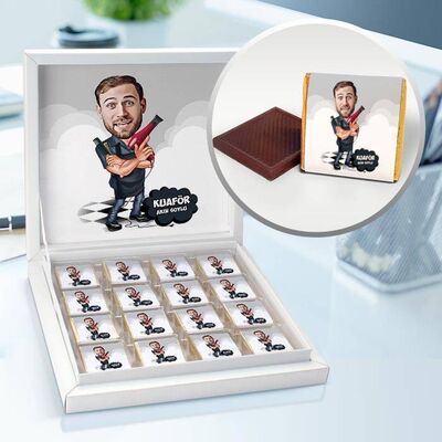 Yetenekli Kuaför Karikatürlü Çikolata Kutusu - 1