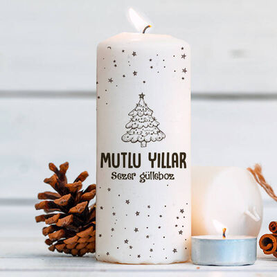 Yılbaşı Çam Ağacı Dekoratif Mum - 1